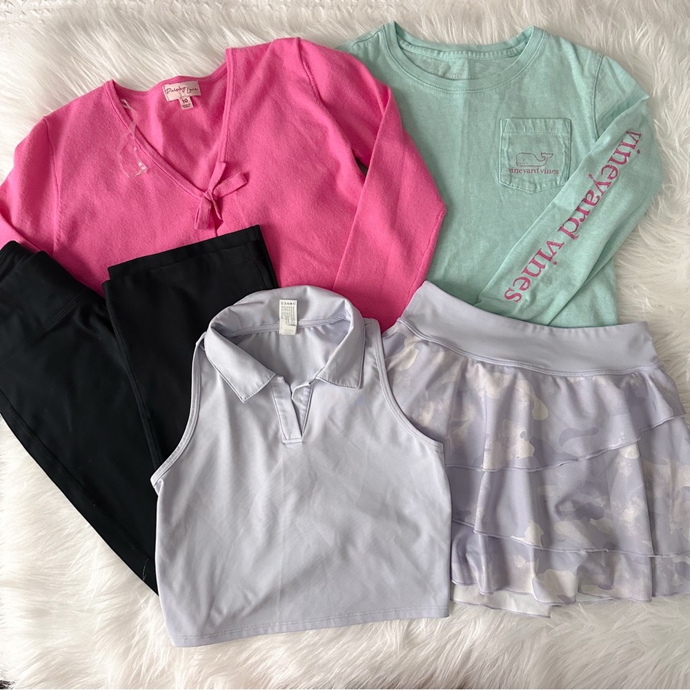Bundle 5pc Girls Tops & Bottoms / Vineyard Vines Long Sleeve